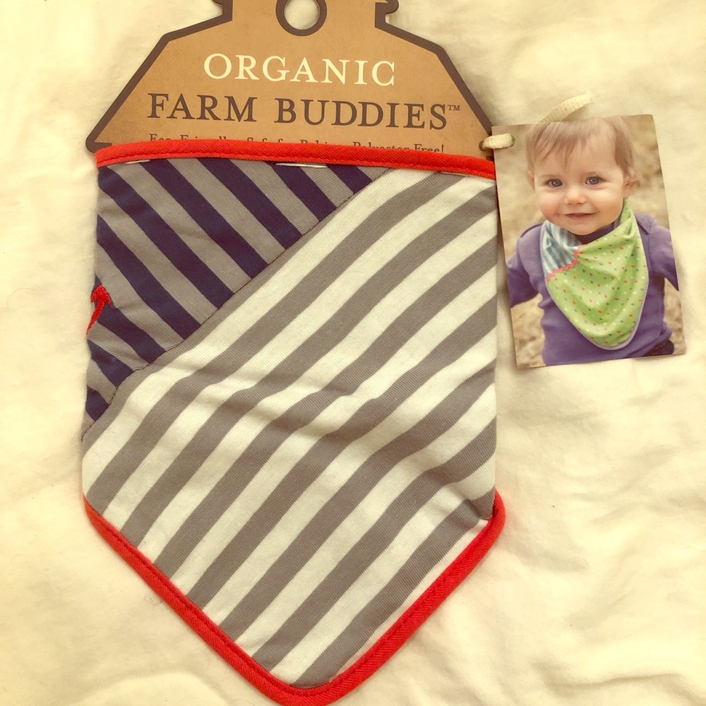 Organic Farm Buddies Bandana Bib by Apple Park-NWT